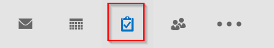 Outlook-Navigationsleiste mit hervorgehobenem Symbol für die Aufgabenansicht