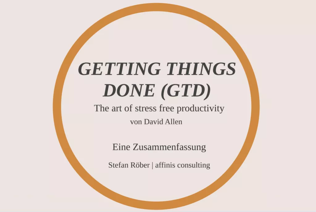 Titelgrafik: Getting Things Done (GTD) von David Allen – eine Zusammenfassung von Stefan Röber