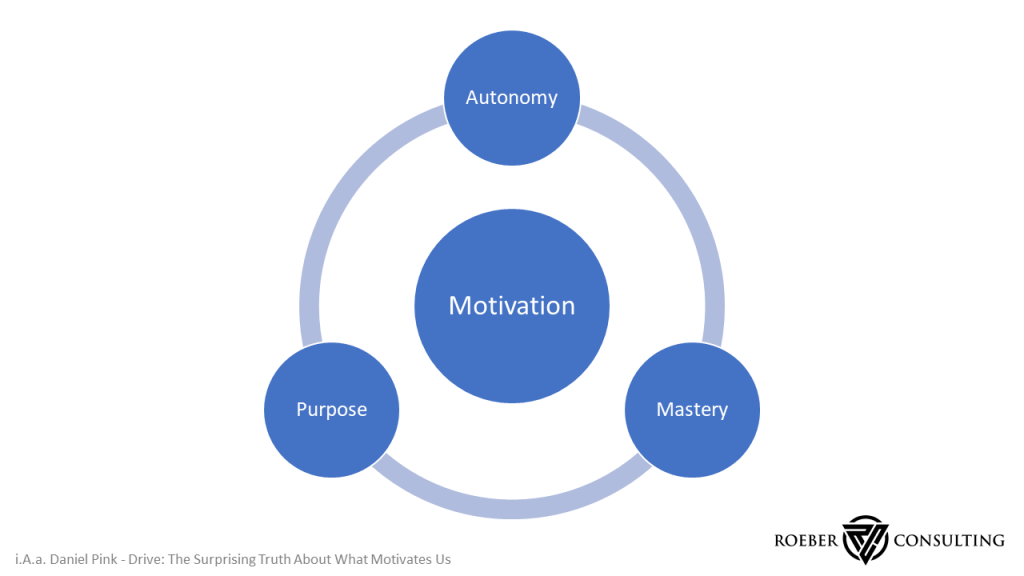 Die drei Säulen der intrinsischen Motivation: Autonomy, Purpose, Mastery